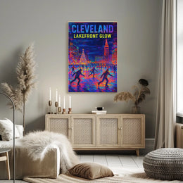 Cleveland Lakefront Glow Poster