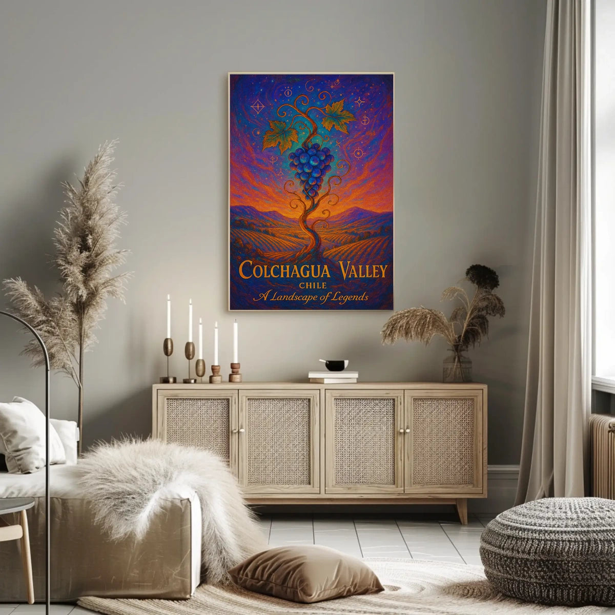 Colchagua Valley Vineyard Art: Mystical Chilean Landscape