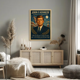 John F. Kennedy Vintage Leadership Poster Art