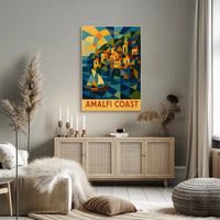 Amalfi Coast Geometric Splendor Poster Wall Art Print