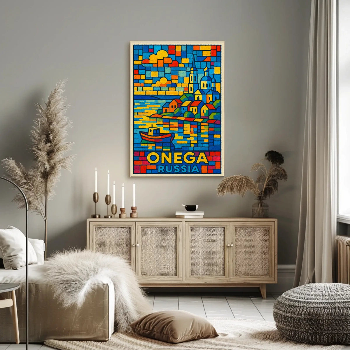 Onega, Russia A Vibrant Mosaic Poster
