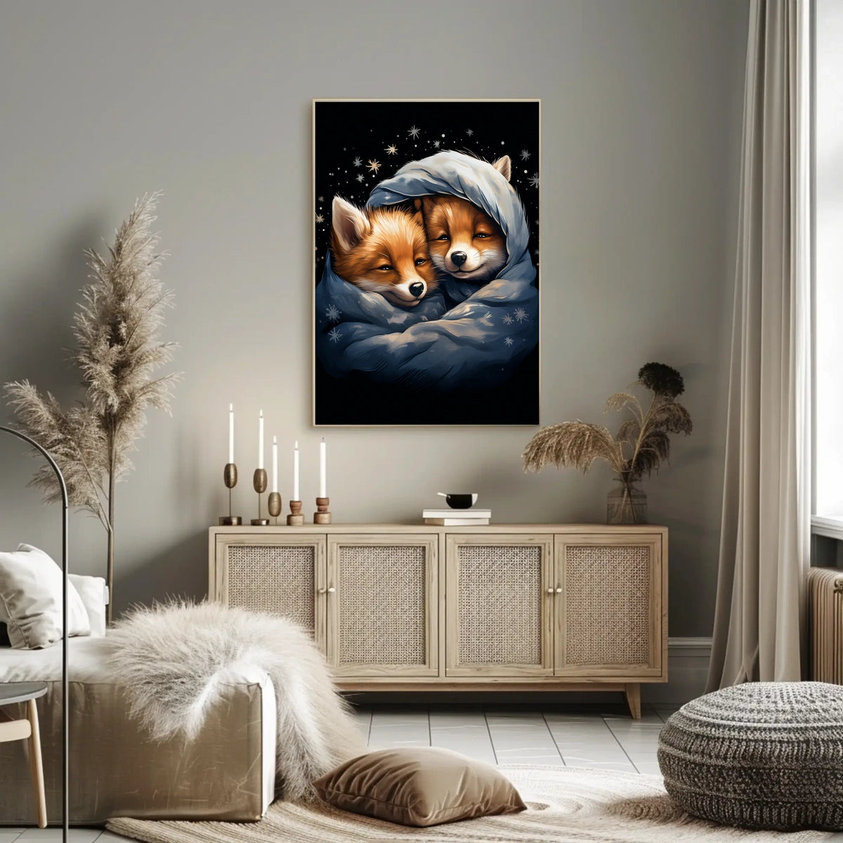 Cozy Fox Companions Poster