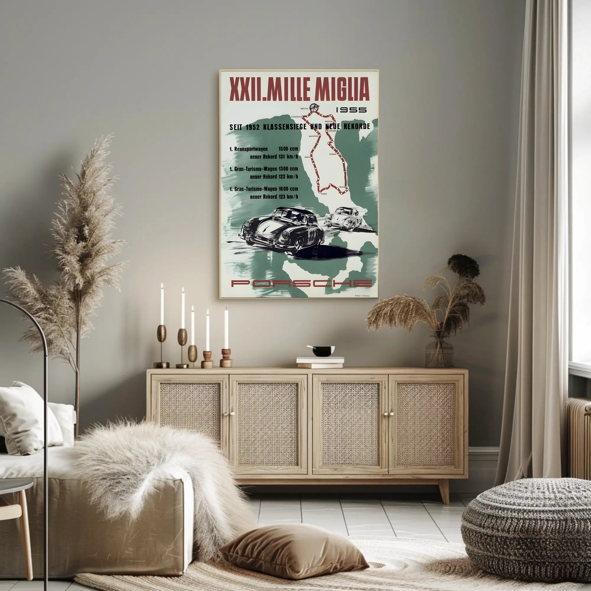 XXII Mille Miglia 1955 Porsche Poster