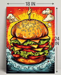Towering Burger Delight Poster PosterGoat