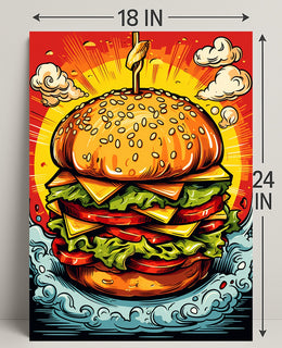 Towering Burger Delight Poster PosterGoat