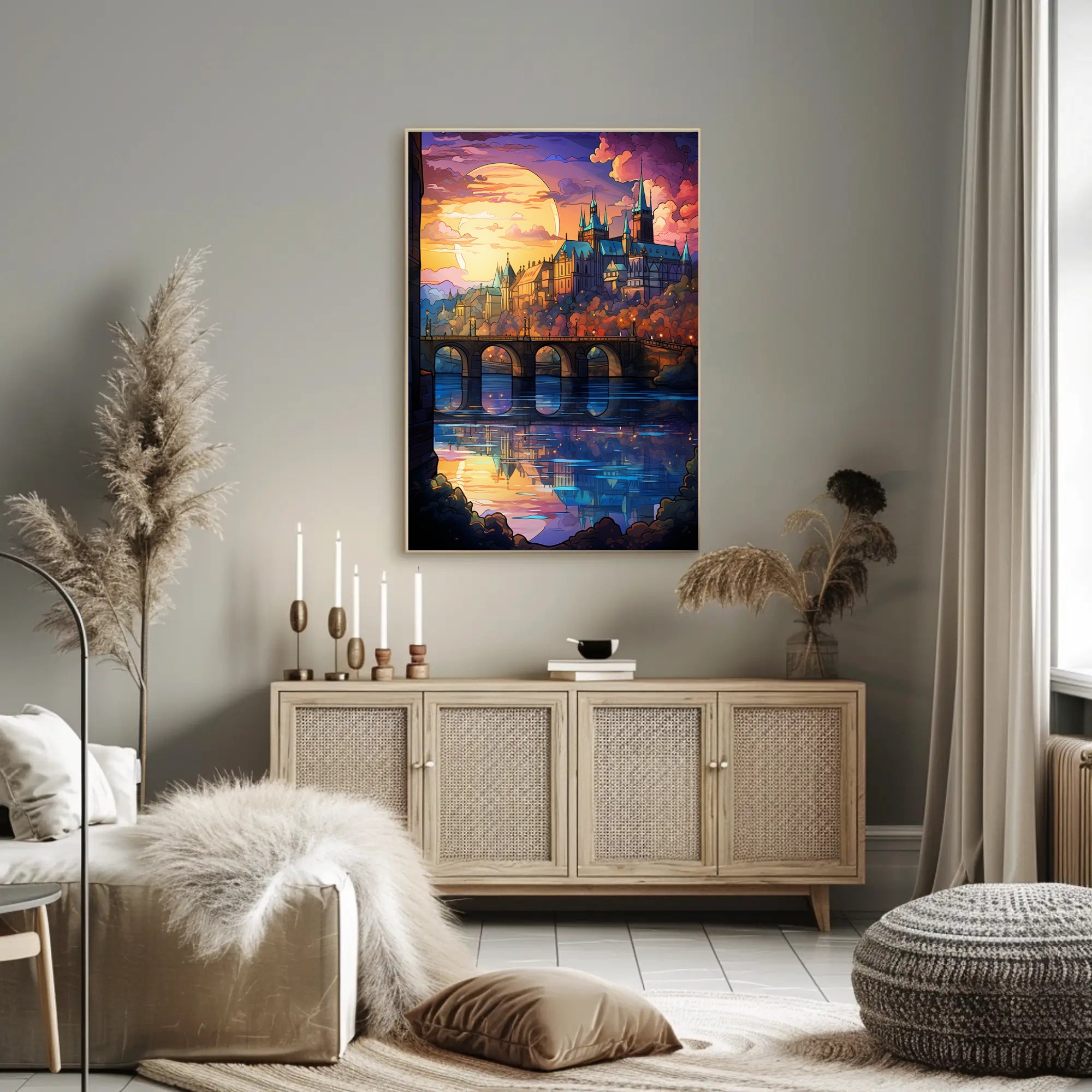 Enchanted Castle At Sunset Poster
