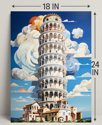 The Leaning Tower Of Pisa Artistic Poster PosterGoat