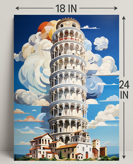 The Leaning Tower Of Pisa Artistic Poster PosterGoat