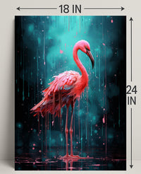 Vivid Flamingo Art Poster