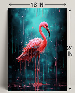 Vivid Flamingo Art Poster
