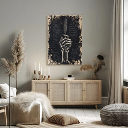 Gothic Skeleton Quill Abstract Artistic or Pop Culture Poster