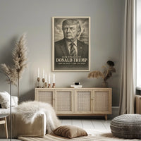 Donald Trump Era Determination Engraved Cinematic American Leader Patriotism Poster