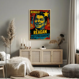 Ronald Reagan 40th President of the United States Graffiti Pop Art Poster