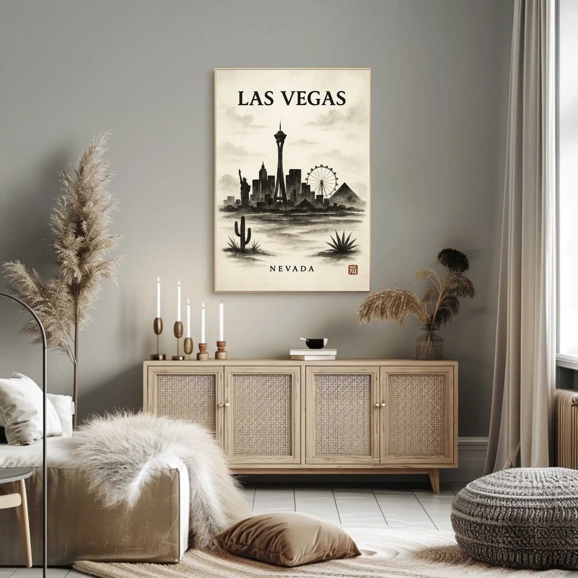 Las Vegas Skyline Artistic Urban Cityscape Poster