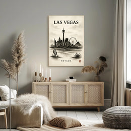 Las Vegas Skyline Artistic Urban Cityscape Poster