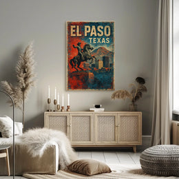 El Paso Texas Vibrant Borderland Travel Poster