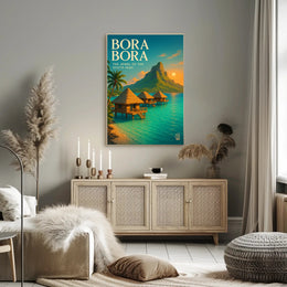 Bora Bora Tranquility in a Vintage Travel Poster PosterGoat