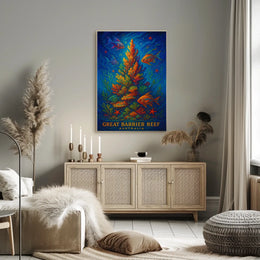 Great Barrier Reef Vintage Art Poster Print