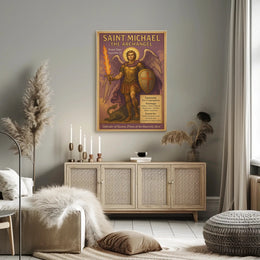 Saint Michael Archangel Vintage Inspirational Mythology Poster