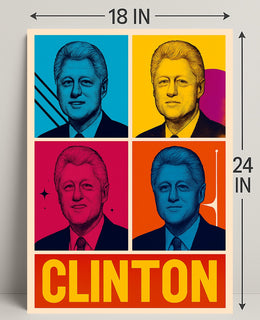 Clinton Pop Art Tribute Wall Art Print PosterGoat