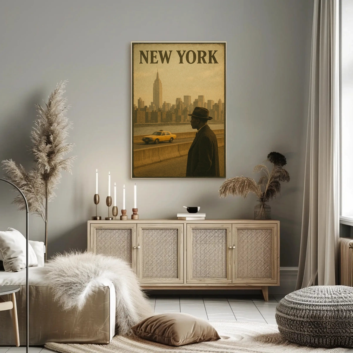 New York City Vibes Urban Nightlife Cityscape Art Modern Decor Dreamers Wanderers Travel Lovers Bold Bright Poster