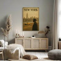 New York City Vibes Urban Nightlife Cityscape Art Modern Decor Dreamers Wanderers Travel Lovers Bold Bright Poster