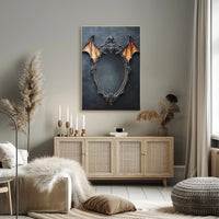 Gothic Mirror With Bat Wings Poster