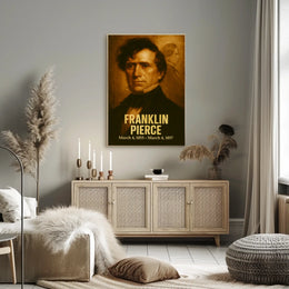 Franklin Pierce Vintage Poster Wall Art Analog Film Aesthetic Presidential Portrait History Print