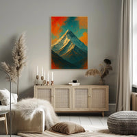 Majestic Mountain Peak Digital Artwork Poster