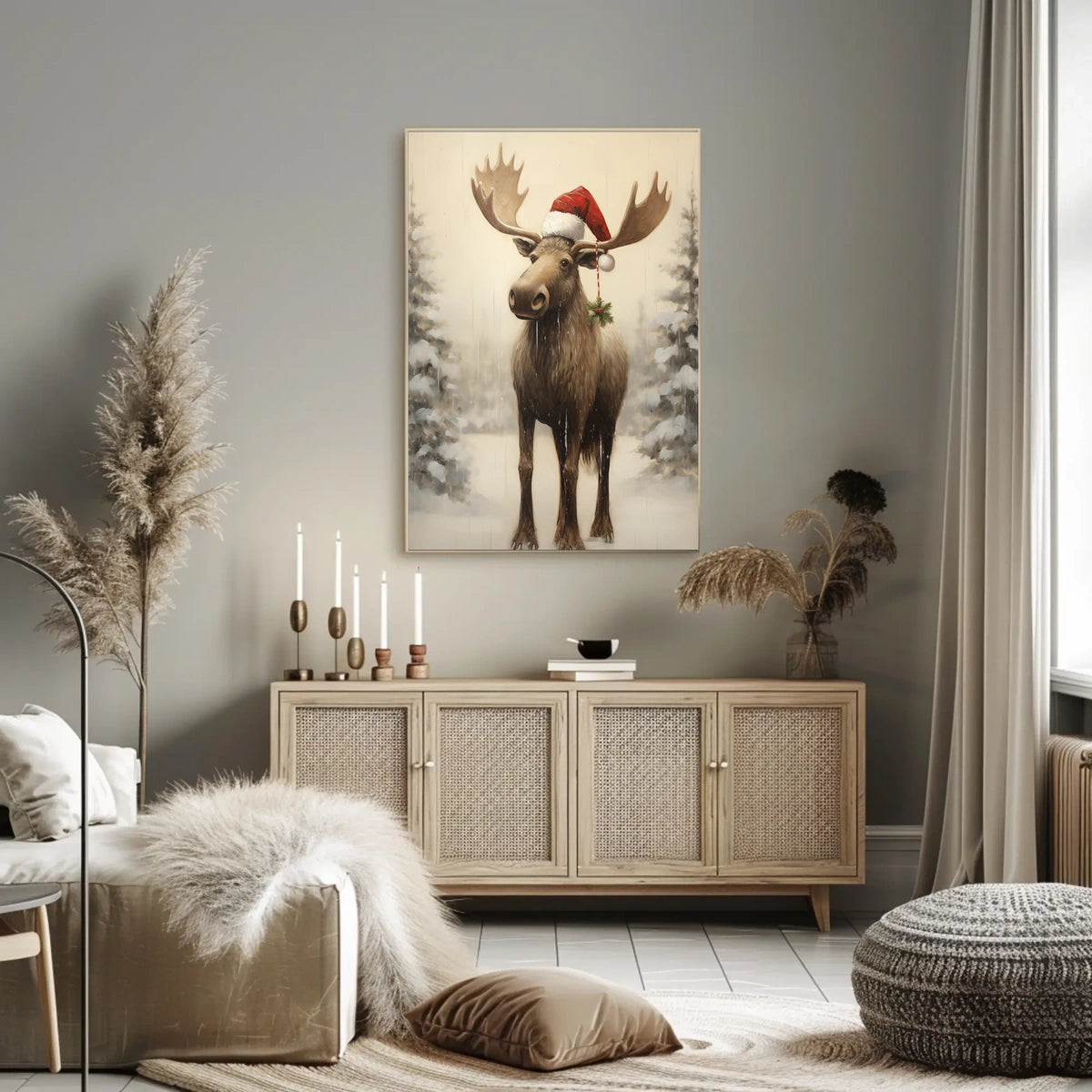 Festive Moose In Winter Wonderland Poster