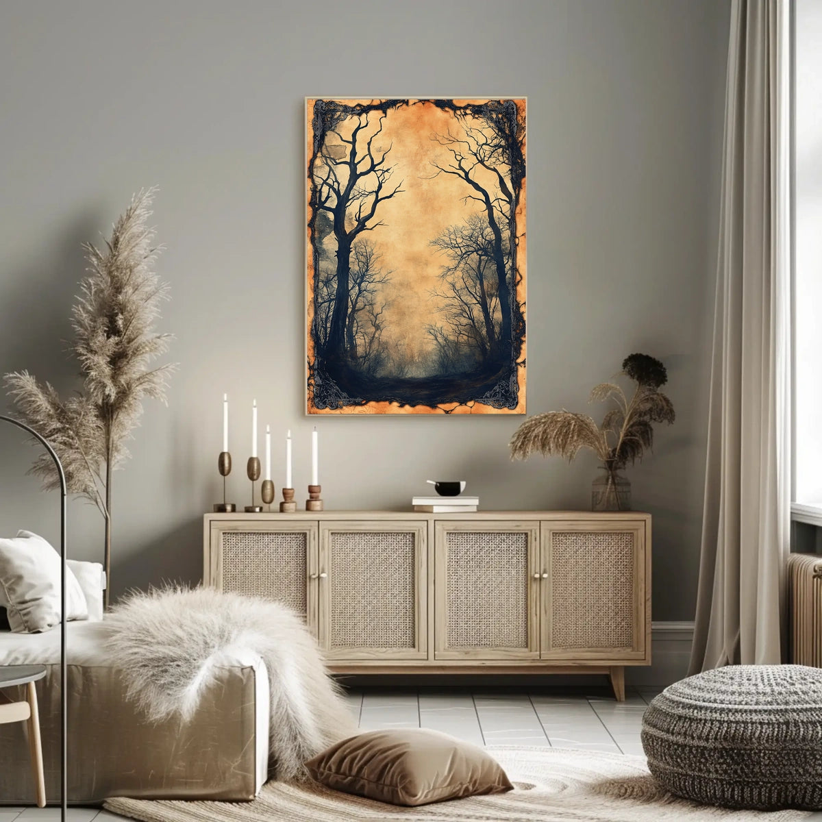 Haunting Gothic Forest Scene Art Print - Artistic Poster