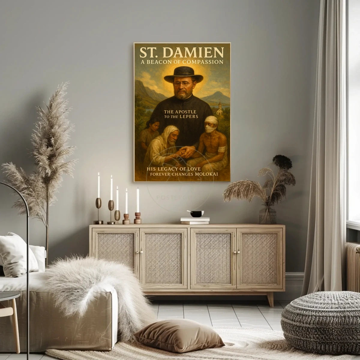 St. Damien Inspirational Legacy Vintage Heritage Poster
