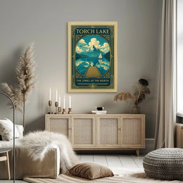 Torch Lake Vintage Travel Poster