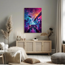 Neon Gaming Odyssey Poster