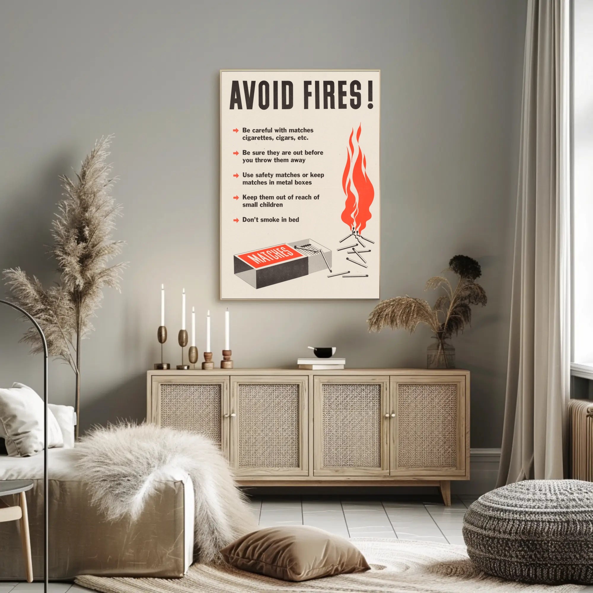 Fire Safety Precautions Poster PosterGoat