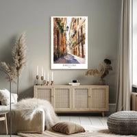 Barcelona Street Watercolor Art Poster PosterGoat