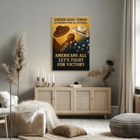 United We Stand Vintage WWII Propaganda Poster