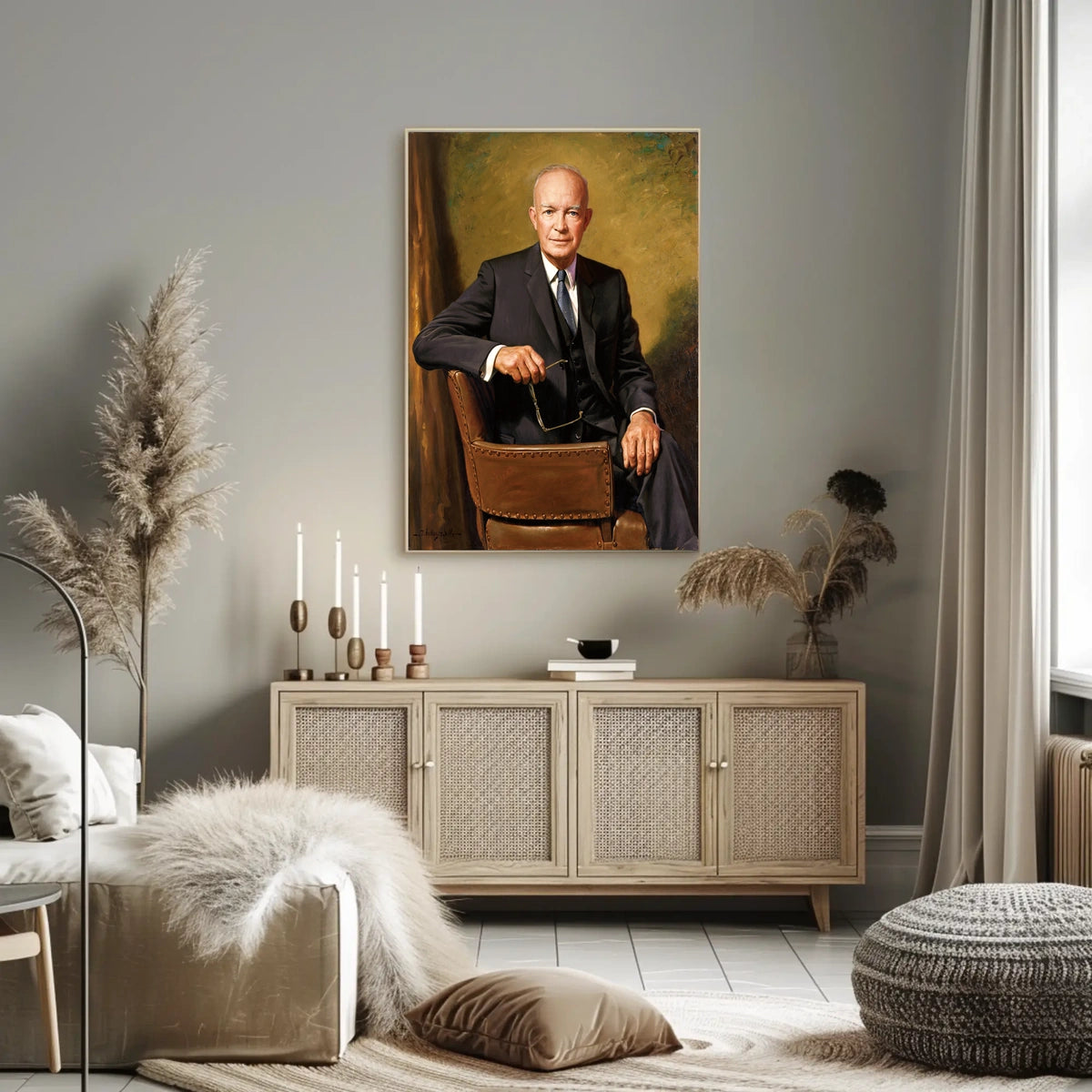 Oil Painting Portrait – Dwight D. Eisenhower Poster