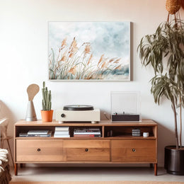 Serene Watercolor Grasses Poster: Tranquil Nature Scene