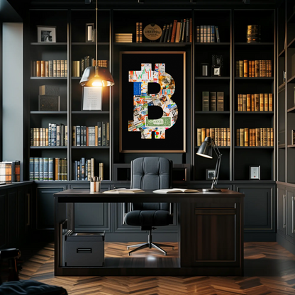 Vintage Poster Bitcoin Collage Art