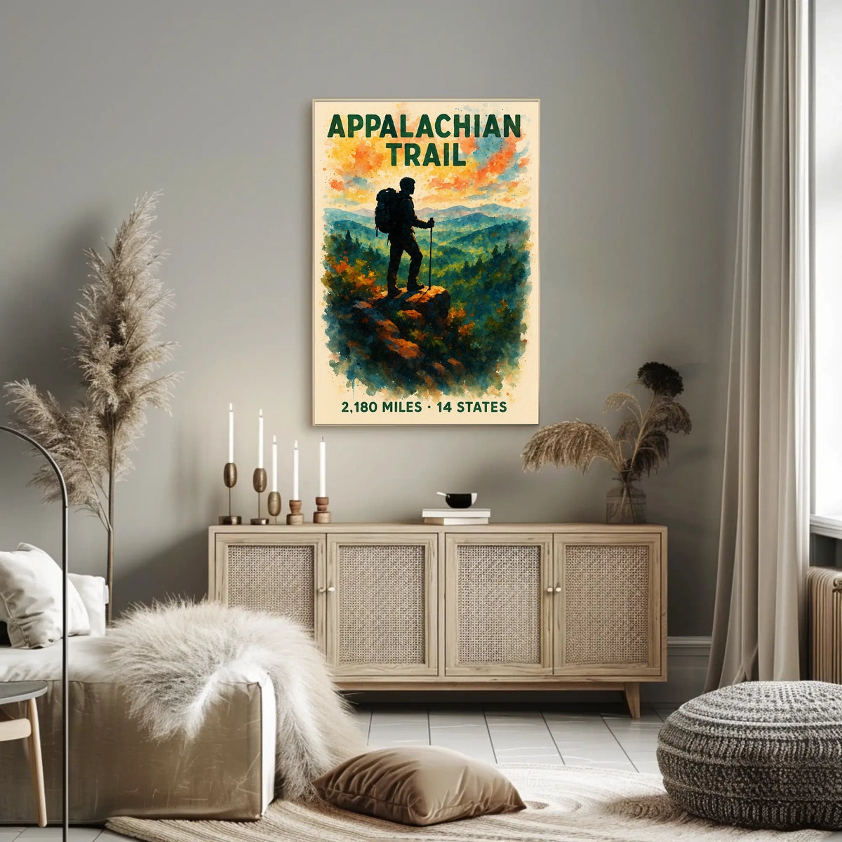 Appalachian Trail Watercolor Adventure Poster Print