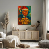Festive Van Gogh-Inspired Merry Christmas Artistic Poster