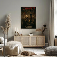Zombified Presidents Surreal Horror Art Poster