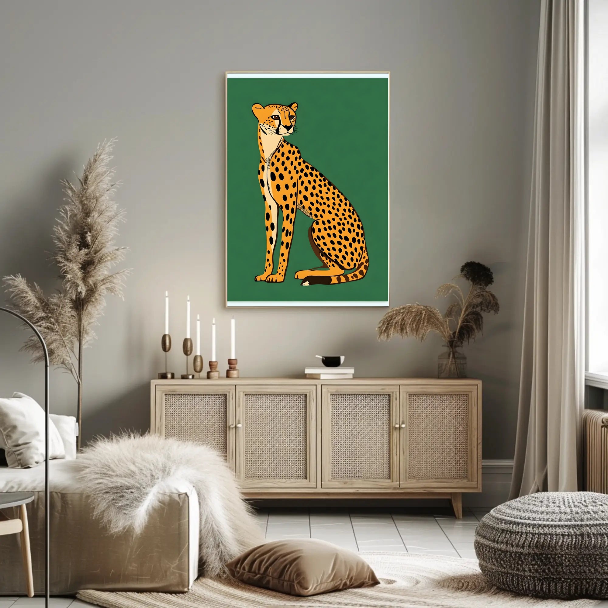Cheetah Majestic Illustration Poster Wall Art