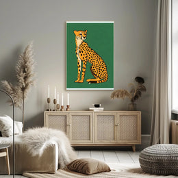 Cheetah Majestic Illustration Poster Wall Art
