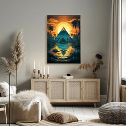 Sunset Over The Pyramid Poster
