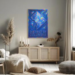 District Of Columbia Vibrant Map Art Poster