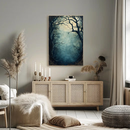Mysterious Forest Scene Artistry Wall Decor Abstract Artistic Poster