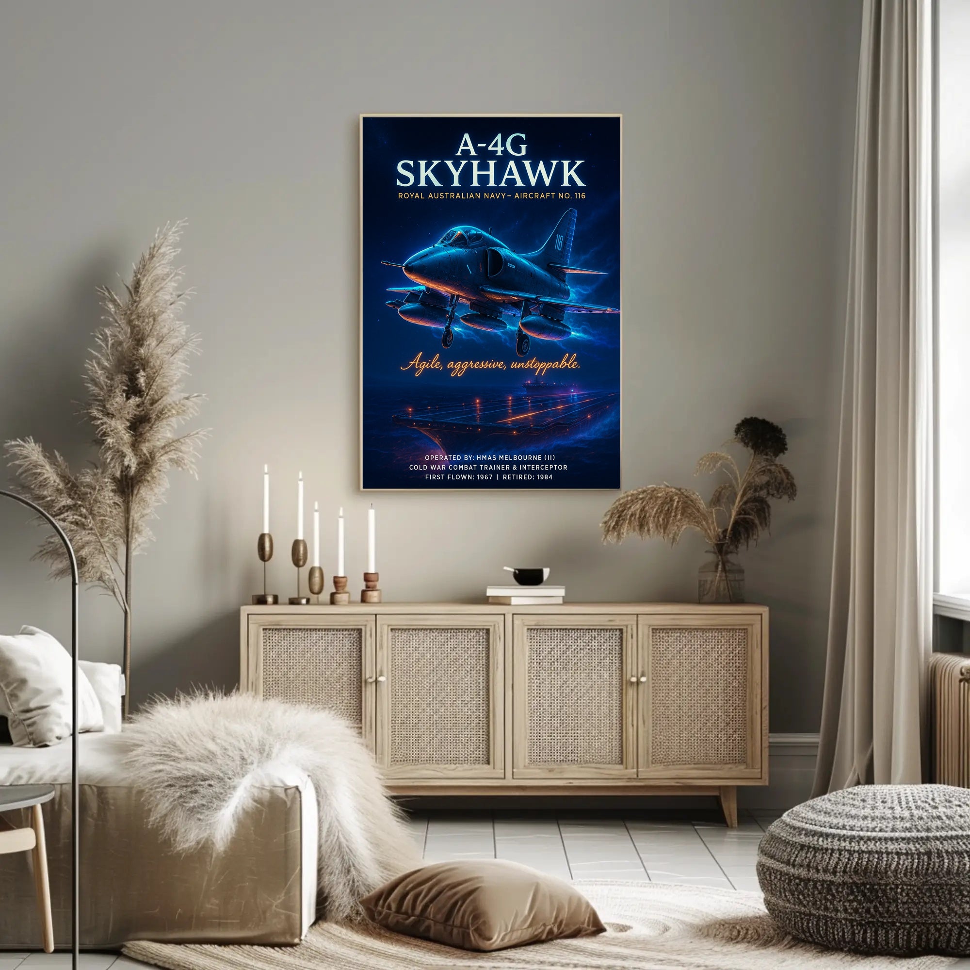 A-4G Skyhawk Cold War Military Recruitment Poster