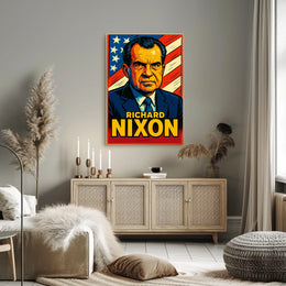 Richard Nixon Poster Historic Portrait Wall Art Decor